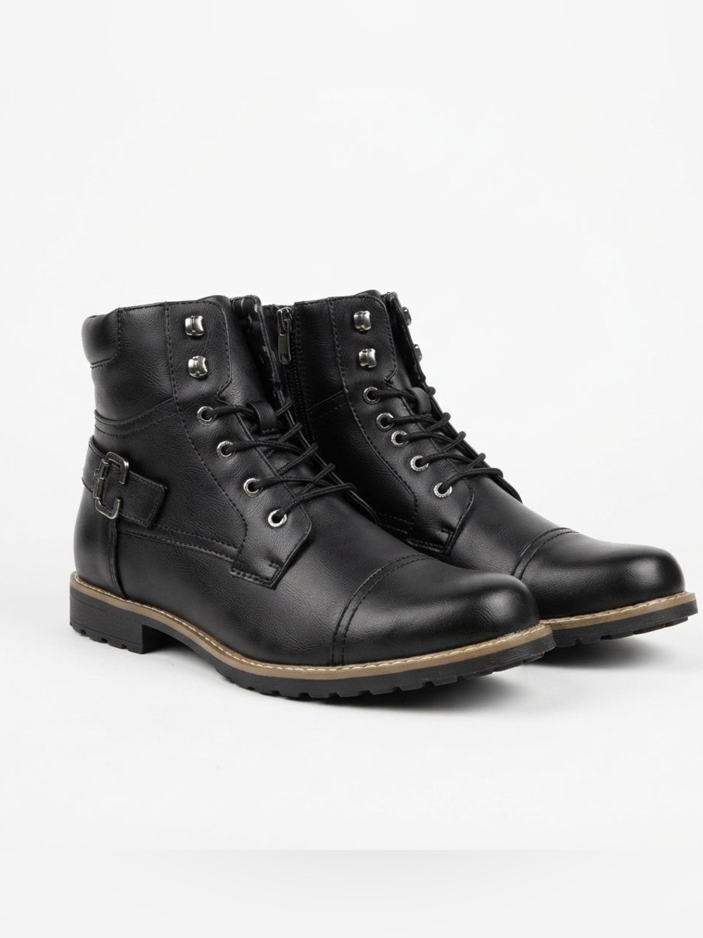 🔥 Bruno Marc PHILLY-3 Men’s Size 10 Brown Cap Toe Combat Boots